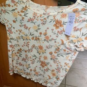 American Eagle Ruffle Hem Crop Top